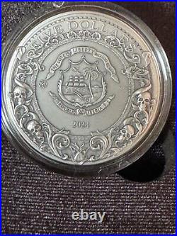 Darkness Rider 2024 2 Oz $5 Pure Silver Antique Finish High Relief Coin Liberi