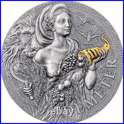 Demeter The Great Greek Mythology 2 oz Antique finish Silver Coin Cameroon 2023
