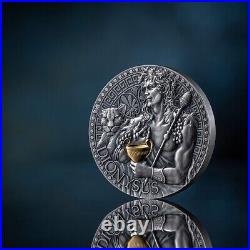 Dionysus The Great Greek Mythology 1 oz Antique finish Silver Coin Cameroon 2024