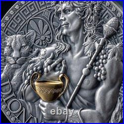 Dionysus The Great Greek Mythology 1 oz Antique finish Silver Coin Cameroon 2024