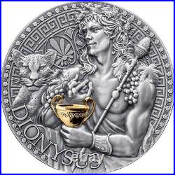 Dionysus The Great Greek Mythology 1 oz Antique finish Silver Coin Cameroon 2024