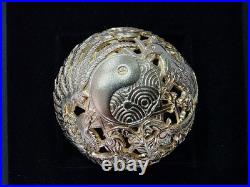 Dragon & Phoenix Filigree Spherical 2 Oz Silver Coin 5$ Samoa 2023 (24k Plating)
