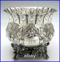 EOFF & SHEPARD New York Coin Silver FOOTED BOWL Naturalistic Branches