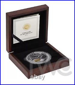 Eagle Hunting in the Wild 50 g Antique finish Silver Coin 10 Cedis Ghana 2023