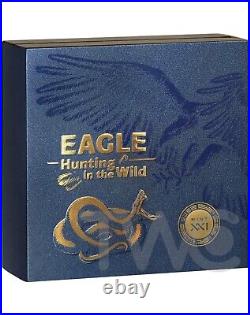 Eagle Hunting in the Wild 50 g Antique finish Silver Coin 10 Cedis Ghana 2023