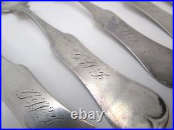 Early 1800s Coin Silver Spoons C. Asmann Erlanger KY Set of 6 MINT Conditon