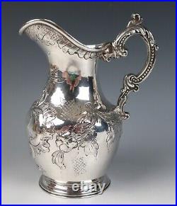 Early Unmarked American Coin Silver Creamer Milk Pitcher Antique Repousse 19th C