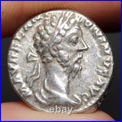 Emperor Marcus Aurelius Denarius 177AD Ancient Roman Empire Silver Coin Mars