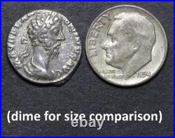 Emperor Marcus Aurelius Denarius 177AD Ancient Roman Empire Silver Coin Mars