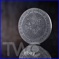 Erik the Red The Way to Valhalla 2 oz Antique finish Silver Coin Cameroon 2024