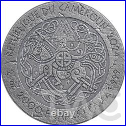 Erik the Red The Way to Valhalla 2 oz Antique finish Silver Coin Cameroon 2024