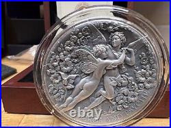 Eros and Psyche Celestial Beauty 2 oz Antique finish Silver Coin Cameroon 2024 Eros and Psyche Celestial Beauty 2 oz Antique finish Silver Coin Cameroon 2024
