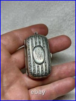 Estate Vintage Antique Ornate Sterling Silver Coin Holder Purse 31 Gram Pendant