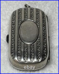 Estate Vintage Antique Ornate Sterling Silver Coin Holder Purse 31 Gram Pendant
