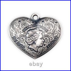 Eternal Love Antique finish Silver Coin (Pendant) 1$ Solomon Islands Eternal Love Antique finish Silver Coin (Pendant) 1$ Solomon Islands