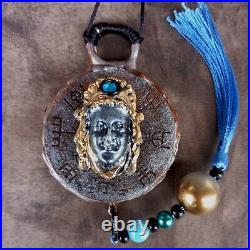Ethnic jewelry tribal pendant necklace vintage regional celtic shaman amulet art