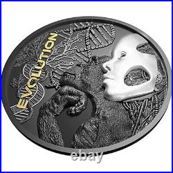 Evolution 2 oz Antique Finish Silver Coin 5$ Niue 2022