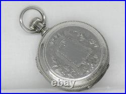 Exquisite 1887 Antique 16s Elgin Stag Theme Coin Silver Hunter Case, Serviced