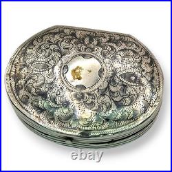 Exquisite Antique French Silver Coin Purse Double Swan Hallmark Ca 1890-1910