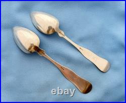 F Richmond Coin Silver 2 Large Serving Spoons 9 Inches Mono 98 Gr