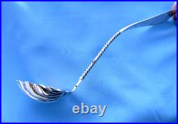 Francis Bunnell Coin Silver Soup Ladle Light Gold Wash No Mono 12 In 116 Gr
