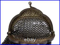 French Victorian Mesh Sterling Silver Chatelaine Coin Purse Change Pouch