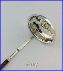 GEORGIAN SOLID SILVER TODDY PUNCH LADLE 12 INCH COIN SET P & A Bateman 1791