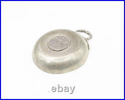 GREECE 925 Sterling Silver Vintage Antique Round Coin Candy Dish TR2517