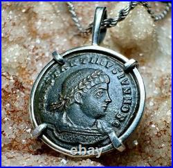 Genuine 4th Century Roman Coin In Sterling Silver Pendant, Constantine II