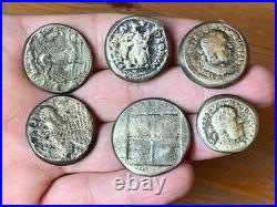 Genuine Set Of 6 Ancient Greek Roman Bronze Rare Coins Antique Authentic Old Era