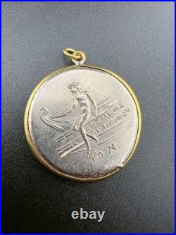 Genuine central Asian Roman old Silver Coin Antique with Gold pendent