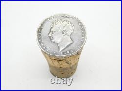 Georgian Sterling Silver Coin Set Cork Bottle Stopper Antique c1830
