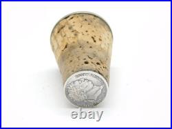 Georgian Sterling Silver Coin Set Cork Bottle Stopper Antique c1830