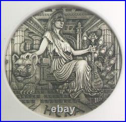 Gods of Olympus HERA 2 oz High Relief fine silver Antique proof coin PF69 2015