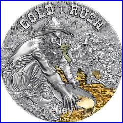 Gold Rush 50 g Antique finish Silver Coin 2000 Francs CFA Cameroon 2021