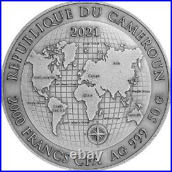 Gold Rush 50 g Antique finish Silver Coin 2000 Francs CFA Cameroon 2021