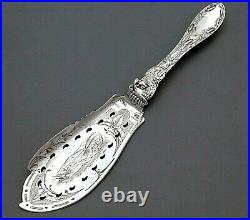 Gorgeous Albert Coles CATTAIL DOLPHIN Coin Silver FISH SERVER 5 oz