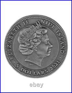 Guan Yu 2 oz Antique finish Silver Coin 5$ Niue 2021