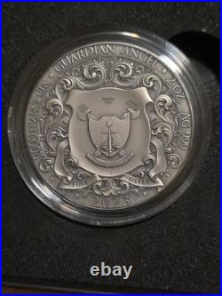 Guardian Angel 2oz Silver Antiqued Gilded High Relief Coin Niue 2023 year