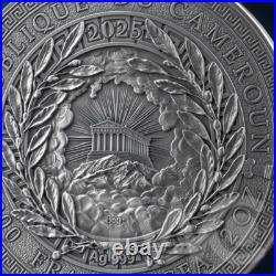 Hades The Great Greek Mythology 2oz Antique finish Silver Coin CFA Cameroon 2025