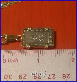 Hand Made in 18 k Bezel Housed An Japanese Rare Old Silver Coin Pendant