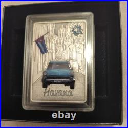 Havana 2 oz Silver Coin Bar Antique Splash of Color Samoa 2021