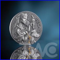 Hecate The Great Greek Mythology 2 oz Antique finish Silver Coin Cameroon 2025