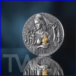 Hestia The Great Greek Mythology 3 oz Antique finish Silver Coin Cameroon 2025 Hestia The Great Greek Mythology 3 oz Antique finish Silver Coin Cameroon 2025