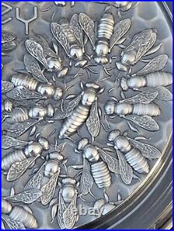 Honey Bee 2 oz Antique finish Silver Coin 5$ Niue 2021