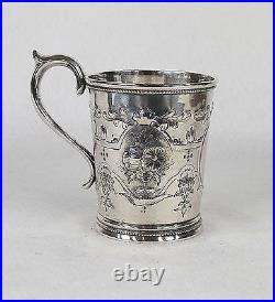 Hyde & Goodrich New Orleans Southern Coin Silver Hand Chased Cup Mug
