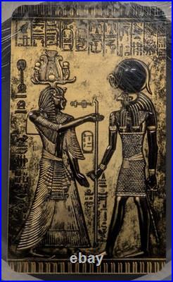 Icons of Heritage EGYPT Onyx 2 oz Silver Coin Gilt MS70 Antiqued