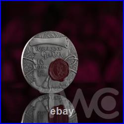 Immortal Glory 2 oz Antique finish Silver Coin 10 Cedis Republic of Ghana 2025