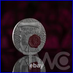 Immortal Glory 2 oz Antique finish Silver Coin 10 cedis Ghana 2025 Immortal Glory 2 oz Antique finish Silver Coin 10 cedis Ghana 2025