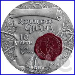 Immortal Glory 2 oz Antique finish Silver Coin 10 cedis Ghana 2025 Immortal Glory 2 oz Antique finish Silver Coin 10 cedis Ghana 2025